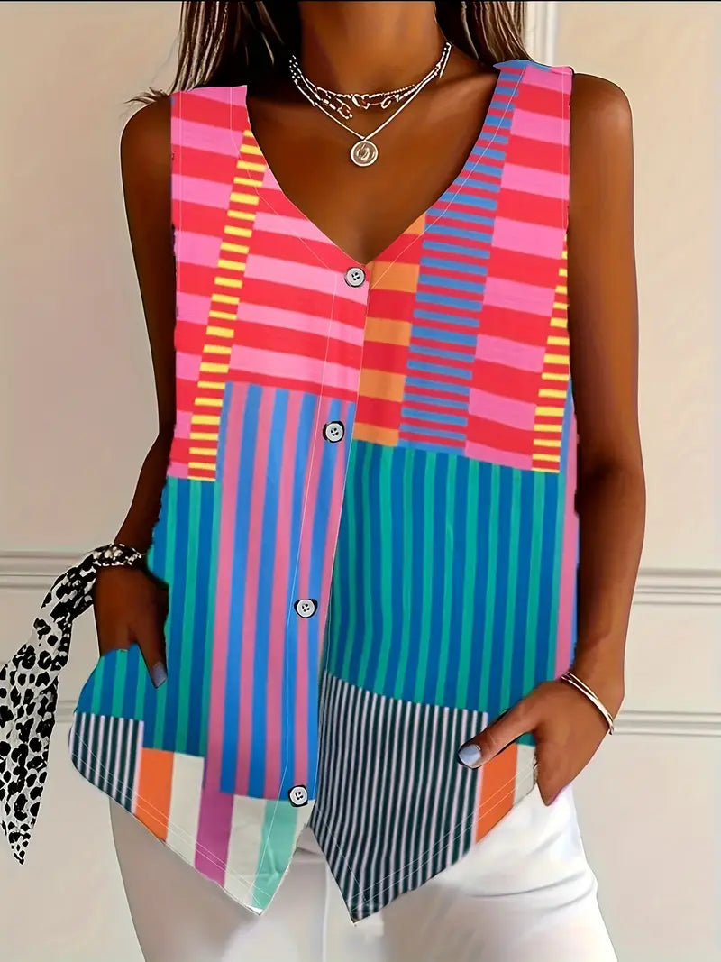 Alethea - Blusa sin mangas casual elegante