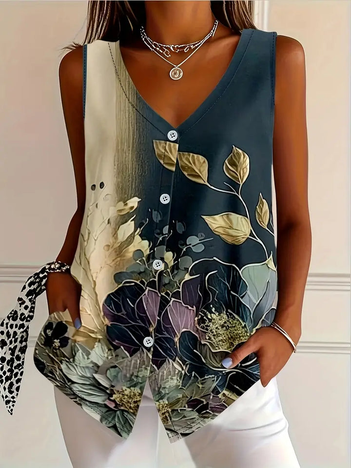 Alethea - Blusa sin mangas casual elegante